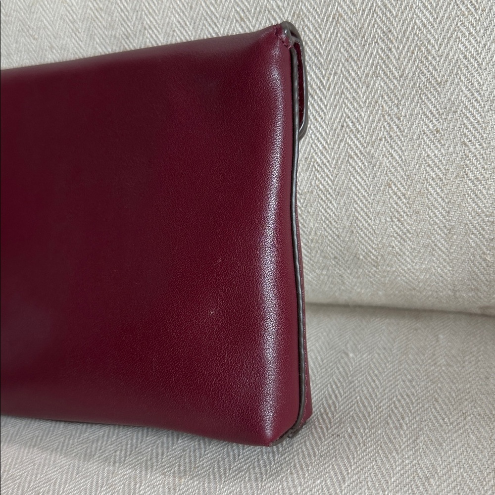 Tory Burch Miller Burgundy Leather Clutch - Picture 5 of 7